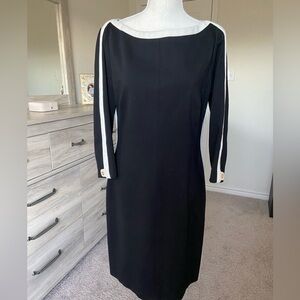 Lauren Ralph Lauren Black Dress with gold Accents.